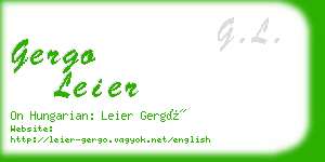 gergo leier business card